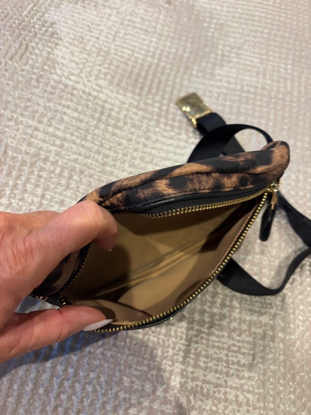 Michael Kors Leopard Print Mini Belt Bag - Brown & Black - Picture 2 of 2